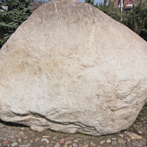 Zdj. nr 254;  Olbrzymi kamień koło kościoła w Kurowie