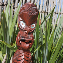 Zdj. nr 224;  Rzeźba maoryska w ogrodzie Waitamo